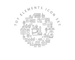 Toy elements icon set design on white background. vector