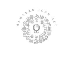 Ramadan icon set design on white background. vector