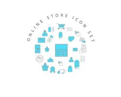 Online store icon set design on white background. vector