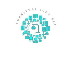 Furniture icon set design on white background vector