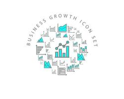 Business growth icon set design on white background. vector