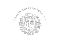 health checkup icon set design on white background vector