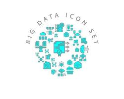 Big data icon set design on white background vector