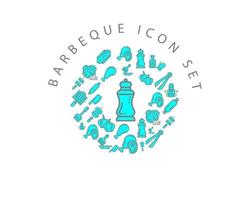 Barbeque icon set design on white background. vector