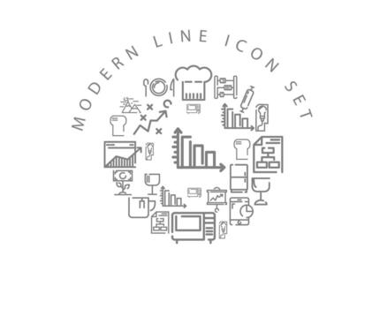 diseño de conjunto de iconos de línea moderna sobre fondo blanco diseño de conjunto de iconos sobre fondo blanco vector