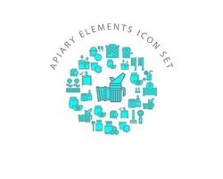 Apiary elements icon set design on white background vector