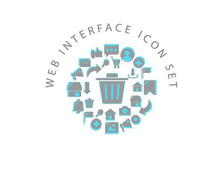 diseño de conjunto de iconos de interfaz web sobre fondo blanco. vector