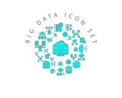 Big data icon set design on white background vector