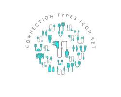 Connection types icon set design on white background vector