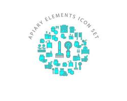 Apiary elements icon set design on white background vector