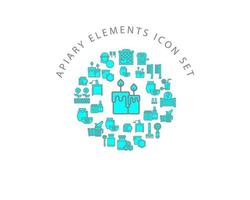 Apiary elements icon set design on white background vector