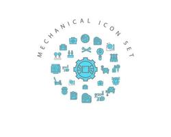 Mechanical icon set design on white background. vector