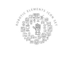 Robotic elements icon set design on white background. vector