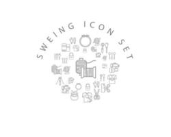 Sweing  icon set design on white background. vector