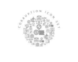 Corruption icon set design on white background vector