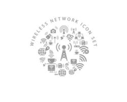 Wireless network icon set design on white background. vector