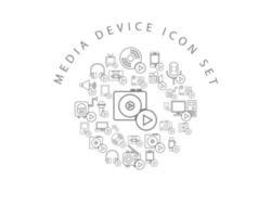 Media device icon set design on white background vector