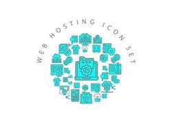 Web hosting icon set design on white background. vector