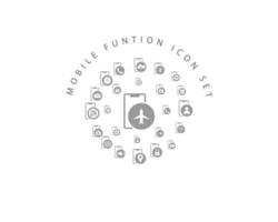 Mobile function icon set design on white background. vector