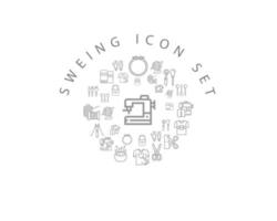 Sweing  icon set design on white background. vector