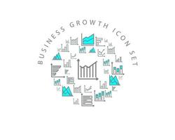 Business growth icon set design on white background. vector