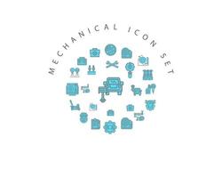 Mechanical icon set design on white background. vector