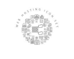 diseño de conjunto de iconos de alojamiento web sobre fondo blanco. vector