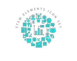 Stem elements icon set design on white background. vector