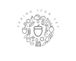 Spring icon set design on white background. vector