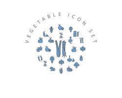 Vegetable Flat Icon Set Design. vector