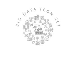 Big data icon set design on white background vector