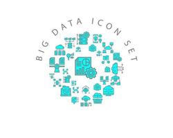 Big data icon set design on white background vector