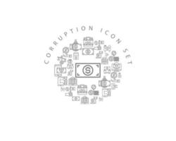 Corruption icon set design on white background. vector