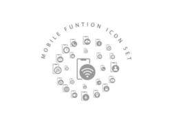 Mobile function icon set design on white background. vector