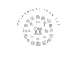 Mechanical icon set design on white background. vector