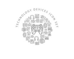 Technology devices icon set design. vector