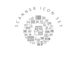 Scanner  icon set design on white background. vector