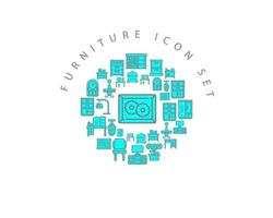 Furniture icon set design on white background vector