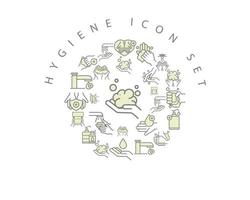 Hygiene icon set design on white background. vector