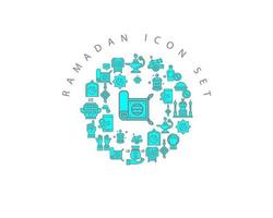 Ramadan icon set design on white background. vector