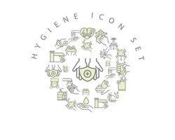 Hygiene icon set design on white background. vector