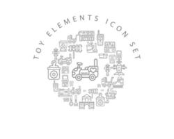 Toy elements icon set design on white background. vector