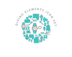 Diving elements icon set design on white background vector