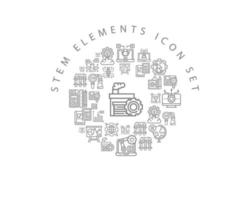 Stem elements icon set design on white background. vector