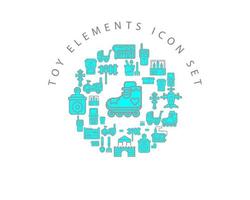 Toy elements icon set design on white background. vector