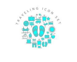 Traveling icon set design on white background. vector