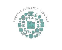 Robotic elements icon set design on white background. vector