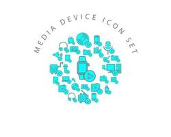 Media device icon set design on white background vector