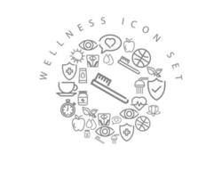 Wellness interface icon set design on white background. vector