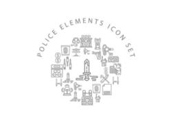 Police elements icon set design on white background vector